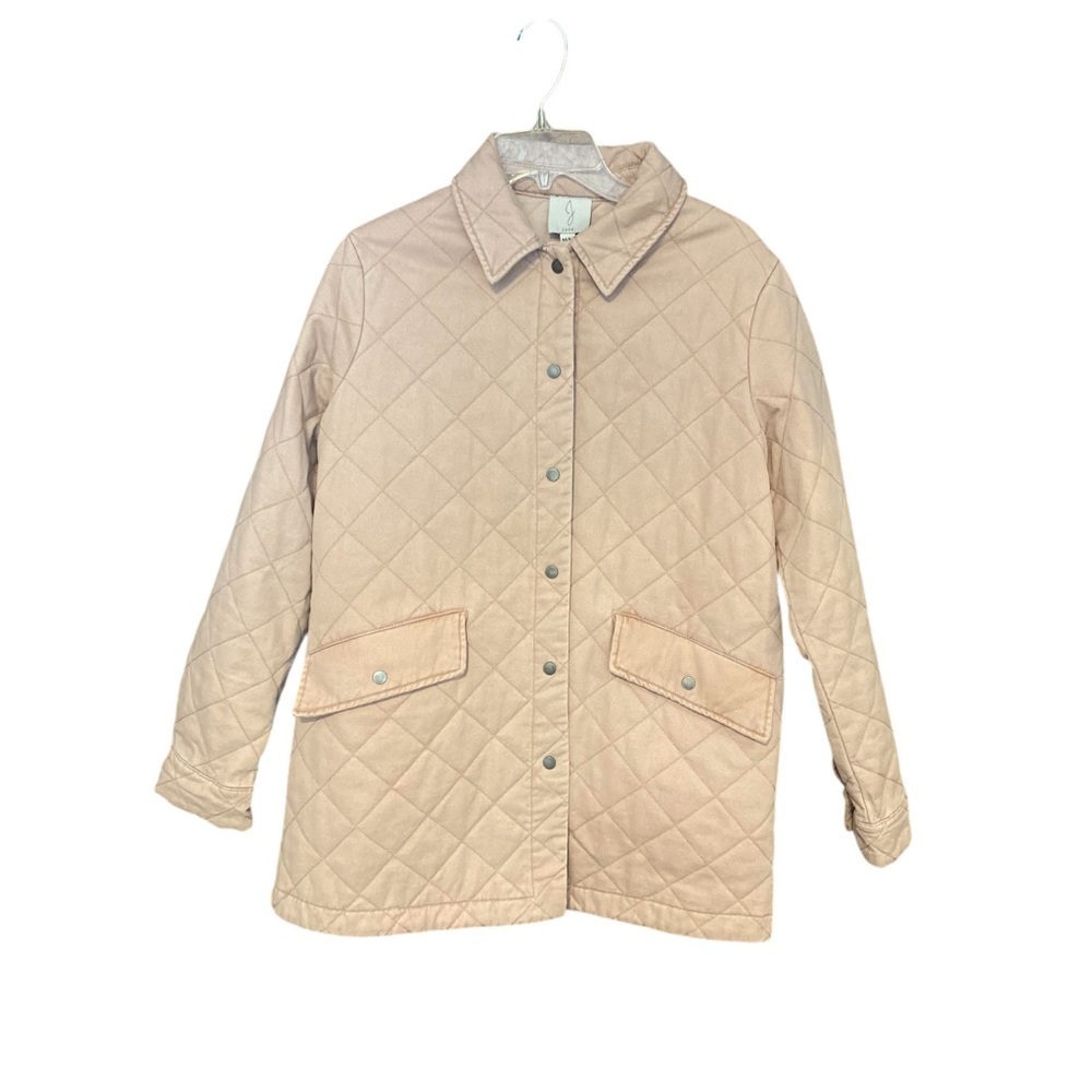 Joie Quilted Barn Utility Coat Jacket Light Mauve Size Medium